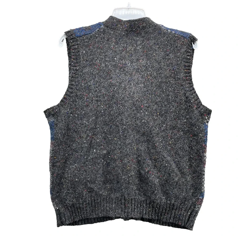 VTG The Fox Collection Wool Blend Sweater Vest Mens Large 90s Retro Grandpa Camp